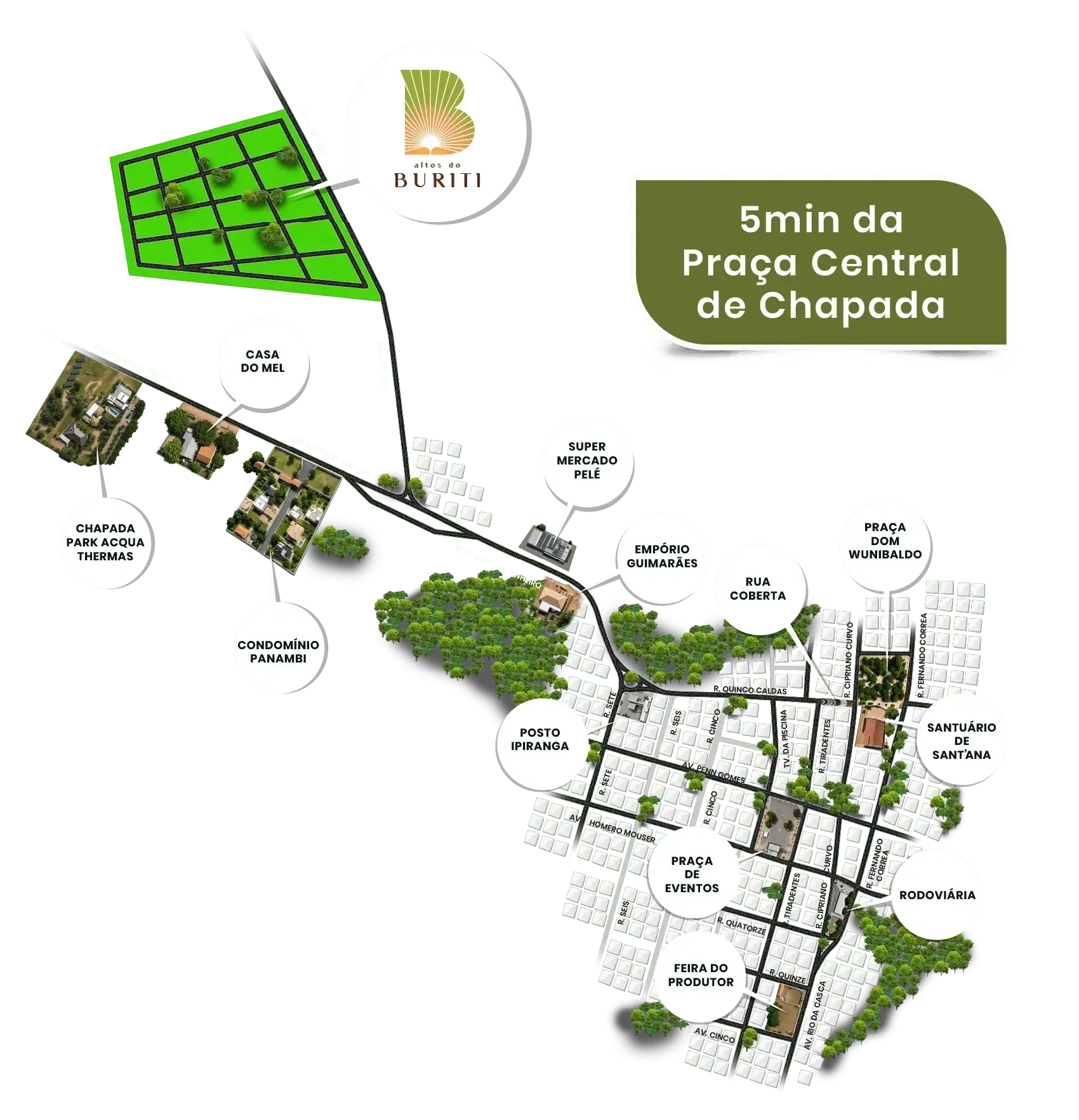 5min da Praça Central de Chapada